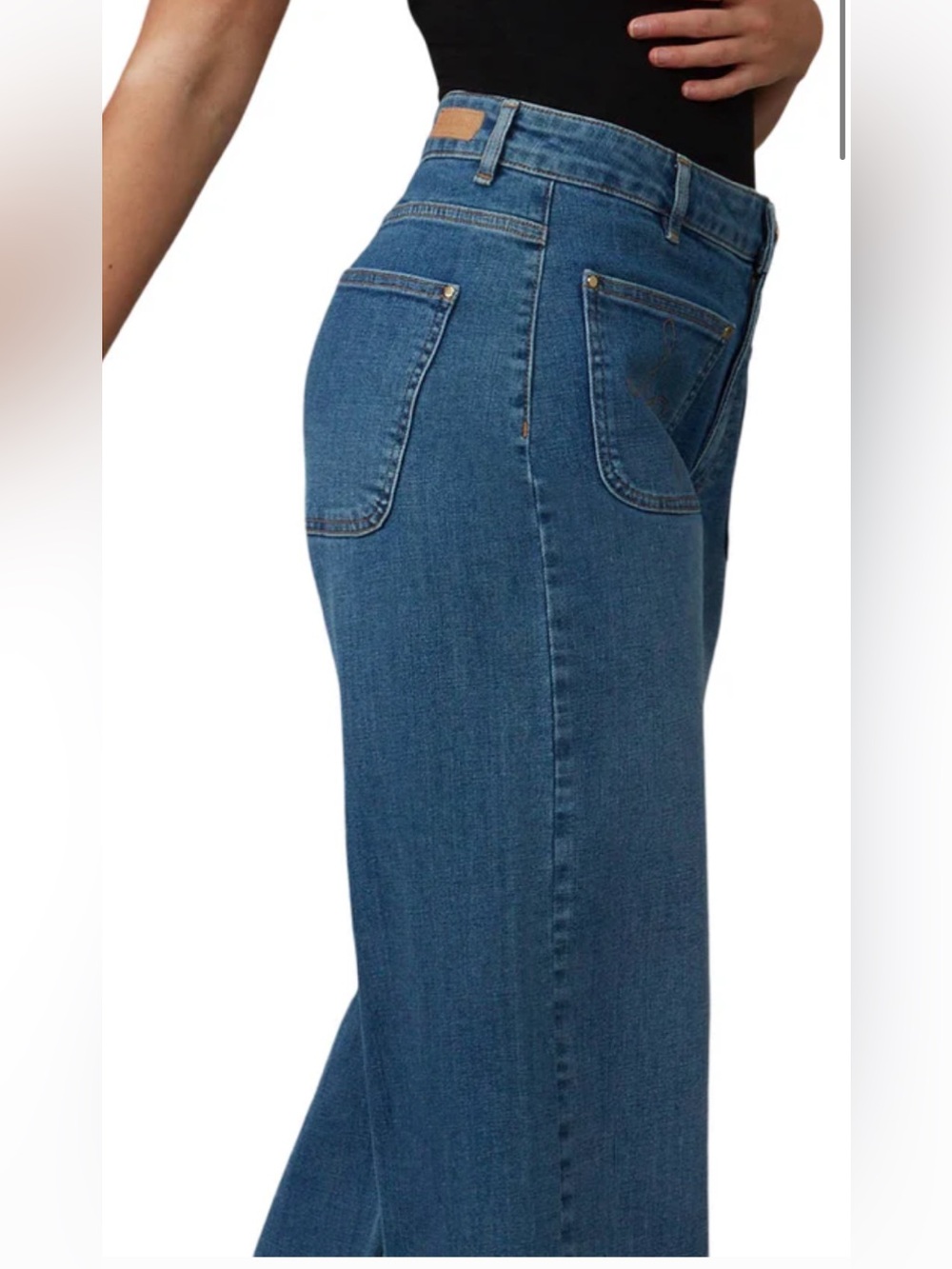 Lola Jeans Western Inspired Milan-RCB High Rise Wide Leg Medium Wash Jean Size29 - Picture 6 of 16
